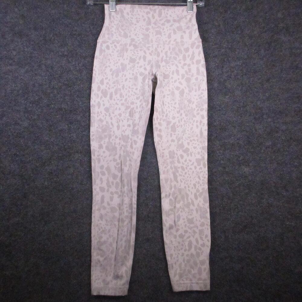 Lululemon Leggings Womens 4 Beige Animal Print High Rise Ankle Yoga Athletic